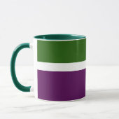 Grünweißes Lila Schlichtes Farbblockdesign Tasse (Links)