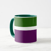 Grünweißes Lila Schlichtes Farbblockdesign Tasse (Vorderseite Links)