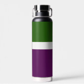 Grünweißes Lila Schlichtes Farbblockdesign Trinkflasche (Rückseite)