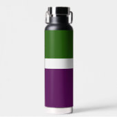 Grünweißes Lila Schlichtes Farbblockdesign Trinkflasche (Vorne)