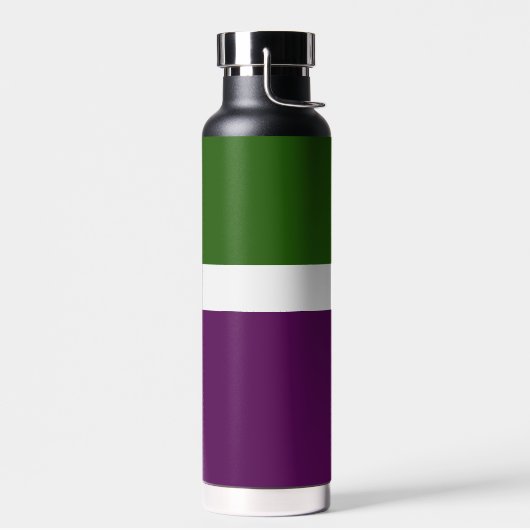Grünweißes Lila Schlichtes Farbblockdesign Trinkflasche (Links)