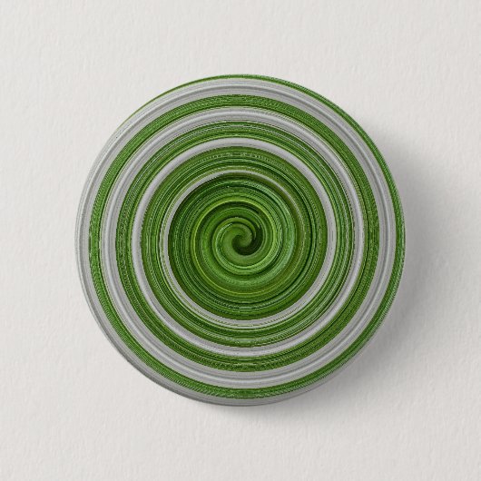 Grünweißes Spiralmuster Button (Vorderseite)
