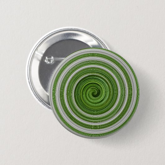 Grünweißes Spiralmuster Button (Vorne & Hinten)