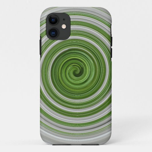 Grünweißes Spiralmuster Case-Mate iPhone Hülle (Rückseite)