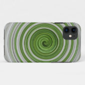 Grünweißes Spiralmuster Case-Mate iPhone Hülle (Rückseite (Horizontal))
