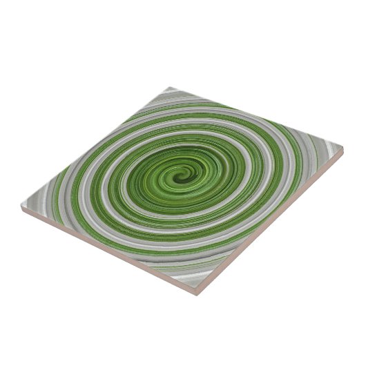 Grünweißes Spiralmuster Fliese (Seite)