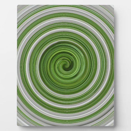Grünweißes Spiralmuster Fotoplatte (Vorderseite)