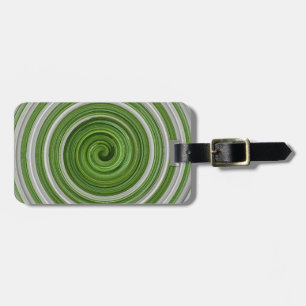 Grünweißes Spiralmuster Gepäckanhänger