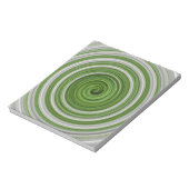 Grünweißes Spiralmuster Notizblock (Rotiert)