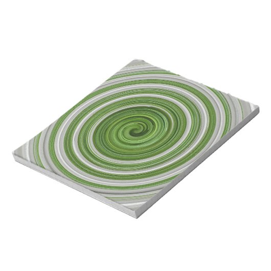 Grünweißes Spiralmuster Notizblock (Rotiert)