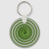 Grünweißes Spiralmuster Schlüsselanhänger (Vorderseite)