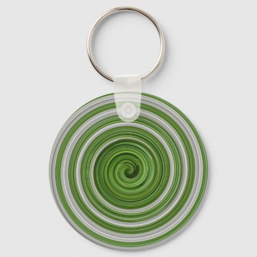 Grünweißes Spiralmuster Schlüsselanhänger (Vorderseite)