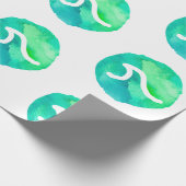 Grünwellenmuster Geschenkpapier (Ecke)