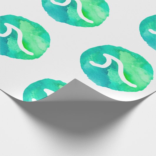 Grünwellenmuster Geschenkpapier (Ecke)