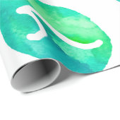 Grünwellenmuster Geschenkpapier (Rolleneckpunkt)