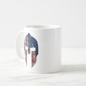 Grunzen-Art-amerikanisches spartanisches Kaffeetasse (Vorderseite Links)