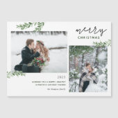 Grünzweige 2 Foto Magnetische Weihnachtskarte Magnetkarte (Vorderseite)