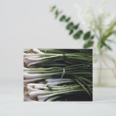 Grünzwiebeln Postkarte (Stehend Vorderseite)