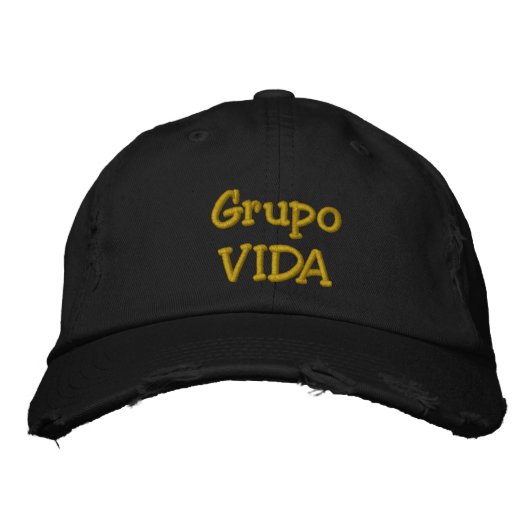 GrupoVIDA Black Cap Bestickte Kappe (Vorderseite)