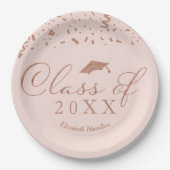 Gruppe 2021 Rose Gold Foil Graduation Party rosa Pappteller (Vorderseite)