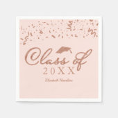 Gruppe 2021 Rose Gold Foil Graduation Party rosa Serviette (Vorderseite)