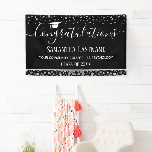 Gruppe 2022 Abschluss Silver Confetti Banner (Insitu)