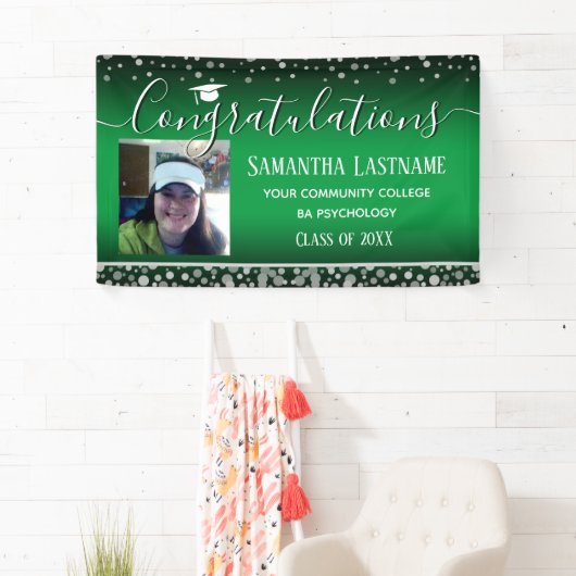 Gruppe 2022 Abschluss Silver Confetti Ein Foto Banner (Insitu)