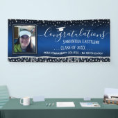 Gruppe 2022 Abschluss Silver Confetti Ein Foto Banner (Messe)