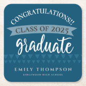 Gruppe 2023 Herzlichen Glückwunsch Graduation Part Rechteckiger Pappuntersetzer (Vorderseite)