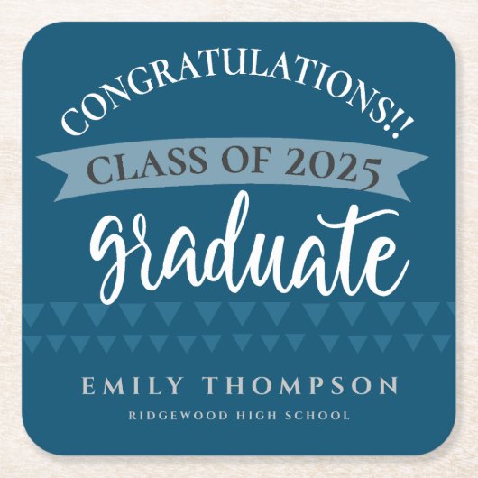 Gruppe 2023 Herzlichen Glückwunsch Graduation Part Rechteckiger Pappuntersetzer (Vorderseite)