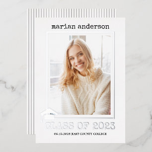 Gruppe 2023 Silberfolie Abschluss Foto Folie Folieneinladung