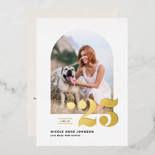 Gruppe 2025 Arch Foto Abschluss Gold Folieneinladung