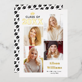 Gruppe 2025 Goldfolie Abschluss 4 Fotos Folieneinladung