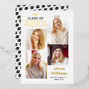 Gruppe 2025 Goldfolie Abschluss 4 Fotos Folieneinladung