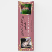 Gruppe 2025 Rose Gold 2 Fotos Abschluss Banner (Vertikal)