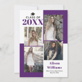 Gruppe 2025: vier Foto lila Abschluss Ankündigung (Vorderseite)