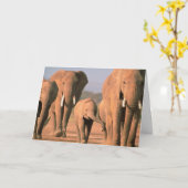 "GRUPPE" 30. GEBURTSTAG VON ELEFANTEN KARTE (Gelbe Blume)