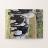 Gruppe afrikanischer Elefanten vor dem Wasserloch Puzzle (Horizontal)