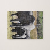 Gruppe afrikanischer Elefanten vor dem Wasserloch Puzzle (Horizontal)