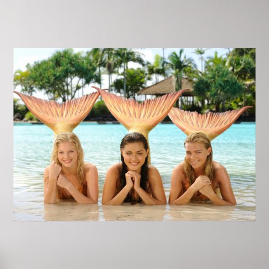 Gruppe am Strand Poster (Vorne)
