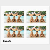 Gruppe am Strand Rechteckiger Aufkleber (Blatt)