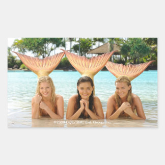 Gruppe am Strand Rechteckiger Aufkleber