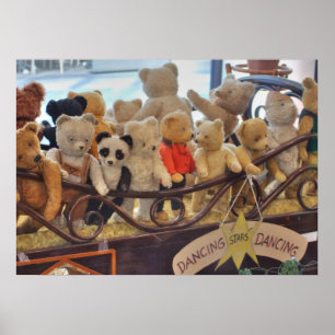 Gruppe antiker Teddybären Poster
