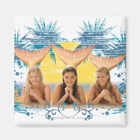 Gruppe Blue Palm Tree Graphic Magnet (Vorne)