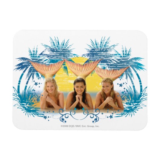 Gruppe Blue Palm Tree Graphic Magnet (Horizontal)