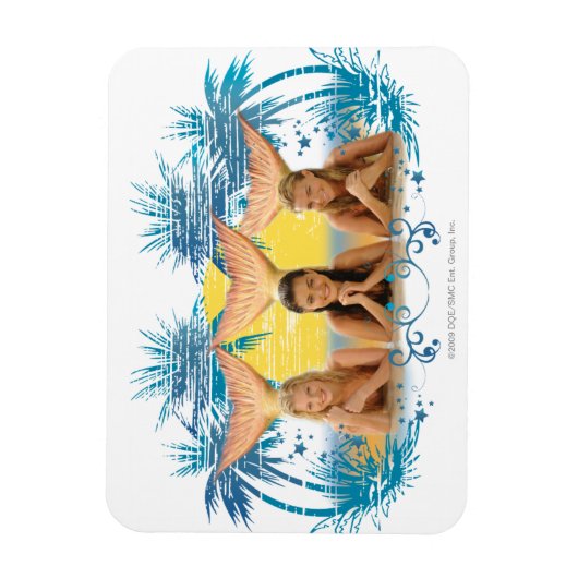Gruppe Blue Palm Tree Graphic Magnet (Vertikal)