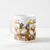 Gruppe Cartoon-Tiere Spaß Kaffeetasse (Vorderseite Links)