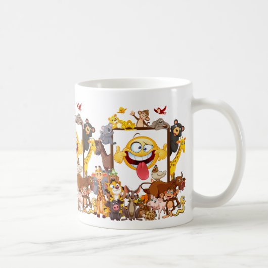 Gruppe Cartoon-Tiere Spaß Kaffeetasse (Rechts)
