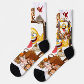 Gruppe Cartoon-Tiere Spaß Socken (Linkes Detail)