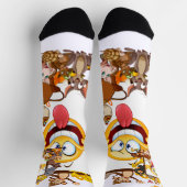 Gruppe Cartoon-Tiere Spaß Socken (Oben)